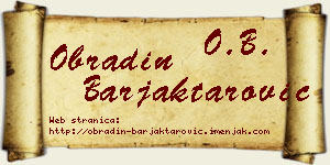 Obradin Barjaktarović vizit kartica